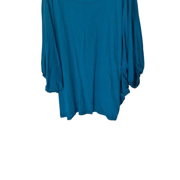 Bryn Walker Shirt‎ Blue Short Sleeve Cotton Lagenlook Relaxed Oversized Medium - Picture 6 of 10